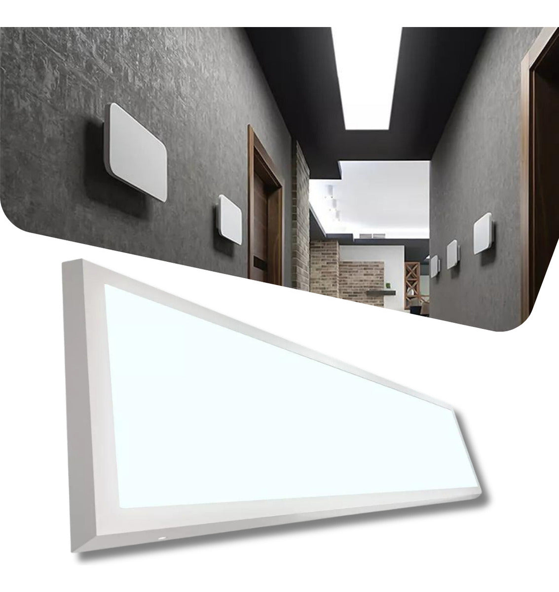 Painel Retangular Plafon 30x120 Sobrepor Luminária Br Neutro - Uzy Shop