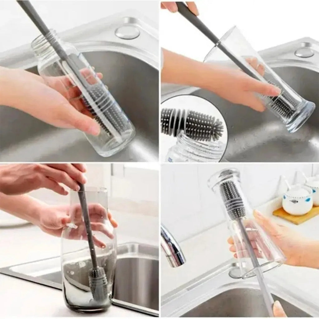 Escova de Silicone 33cm para Copos, Mamadeiras e Garrafas - Limpeza Fácil e Eficiente! - Uzy Shop