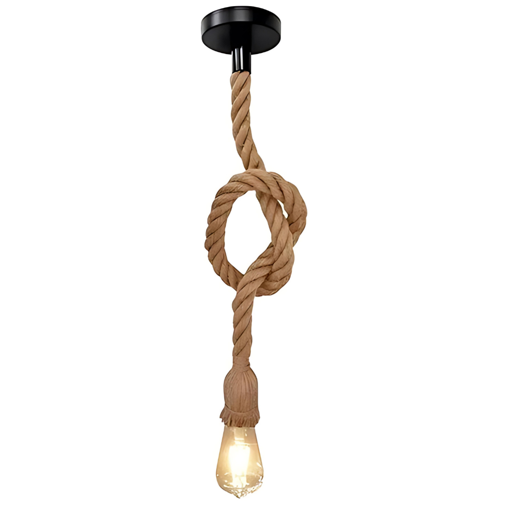 Kit Pendente Corda Sisal Retro 1M + Lâmpada LED Filamento 4W – Iluminação Vintage e Aconchegante! - Uzy Shop