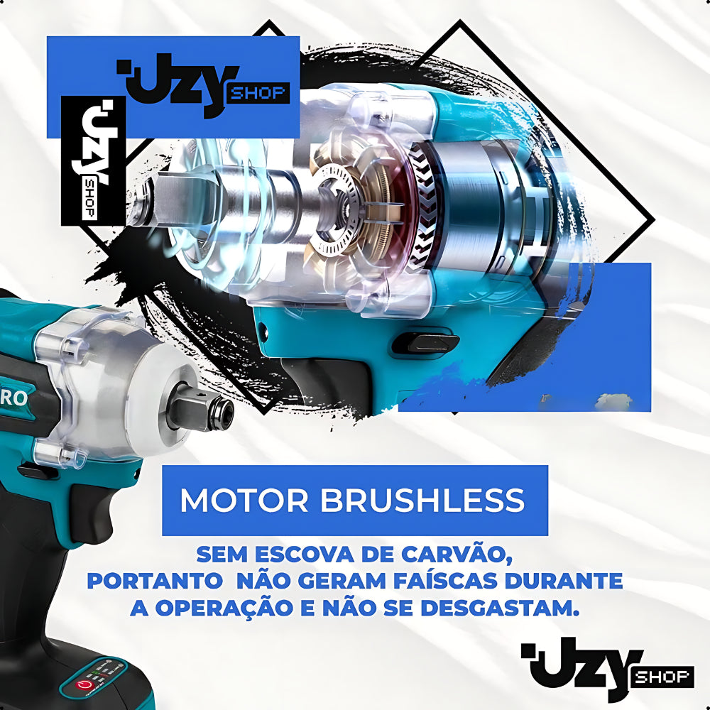 Chave De Impacto Parafusadeira Furadeira PowerPro + Maleta Acessorios 02 Baterias 21v - Uzy Shop