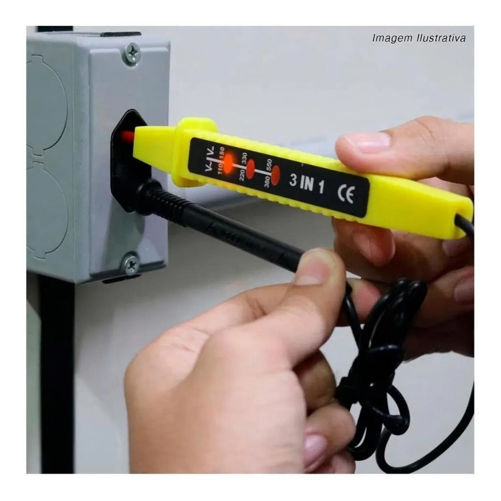 Voltímetro Medidor D/Tensão Tipo Caneta 3 em 1 110/500v