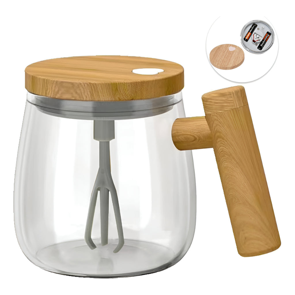 Chaleira Misturadora De Café Automática Agitadora Elétrica Giratória Para Chá Leite e Café 400ml
