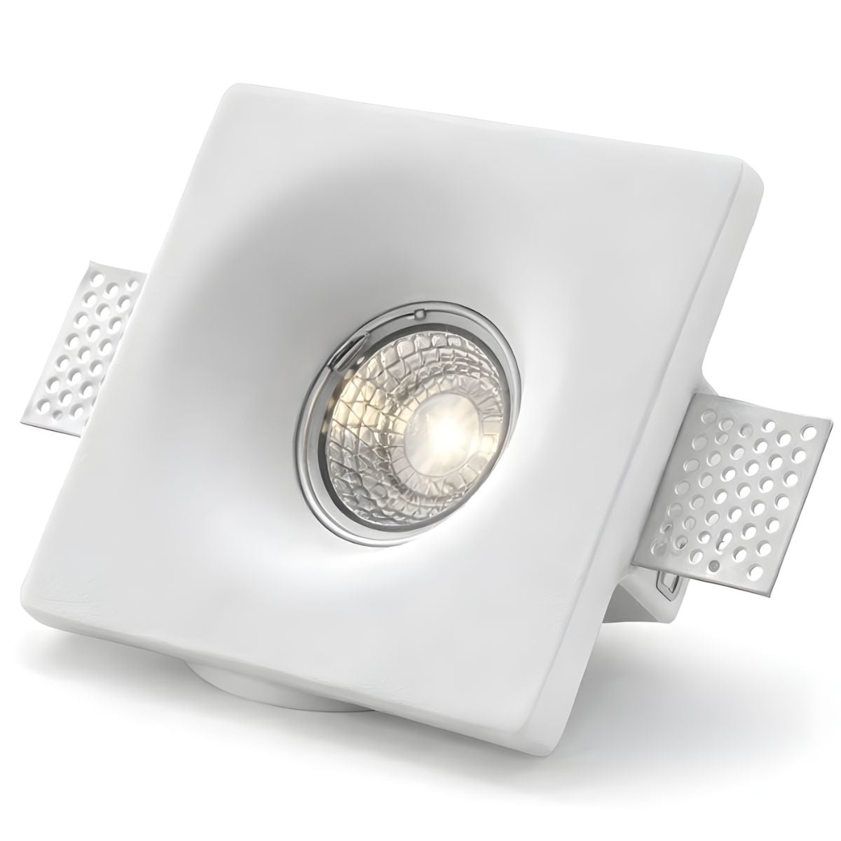 Spot em Gesso de Embutir Quadrado PAR20 13x13x5cm Gesso Branco Iluminação