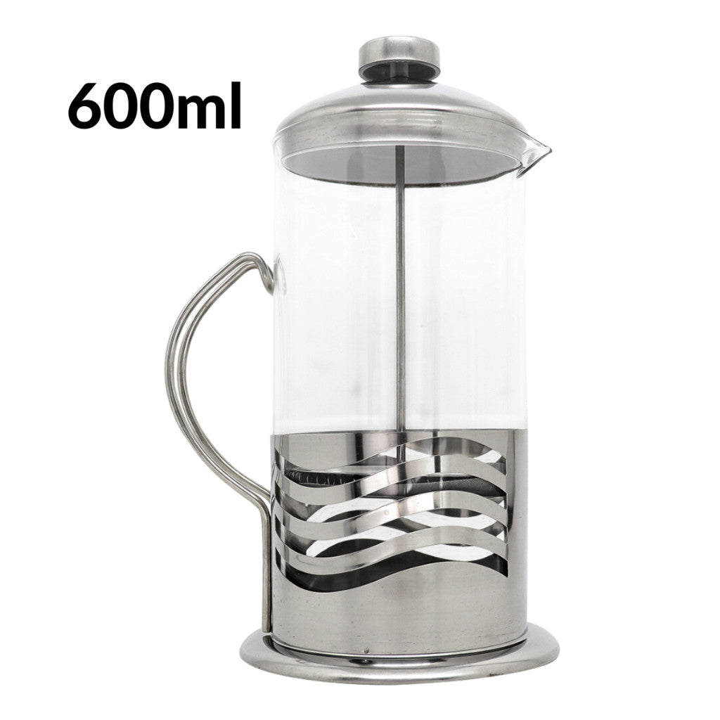 Cafeteira Prensa Francesa Cremeira em Vidro e Inox - Capacidade de 350ml, 600ml, 800ml e 1000ml para Café e Chá