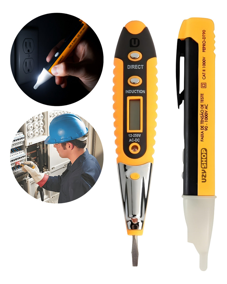 Kit Chave Teste Digital e Caneta Detectora Voltímetro Segurança e Praticidade