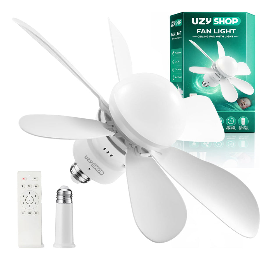 Ventilador De Teto Silencioso 60w Com Luz Led Lâmpada Top Embutida 3 Cores Ajustáveis Modos Timer Controle Remoto