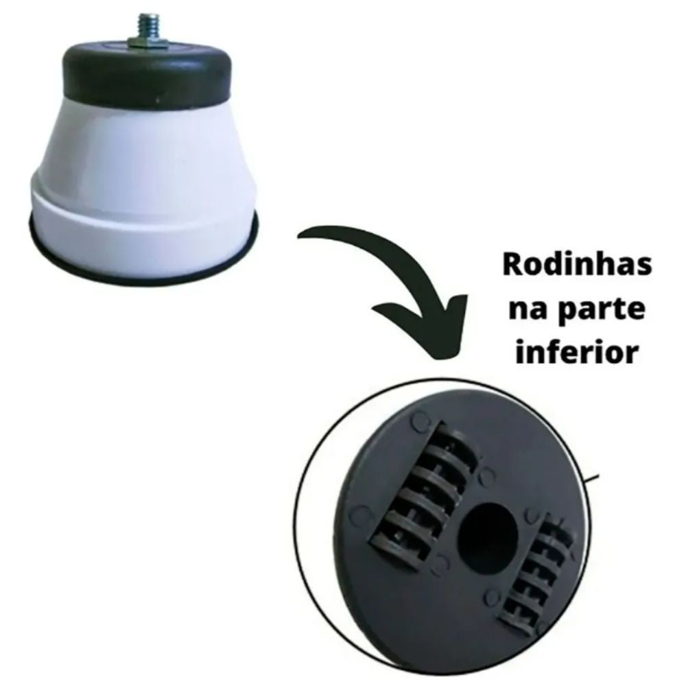 Kit 4 Pés Fogão Geladeira Freezer Com Rodinhas Universal - Uzy Shop