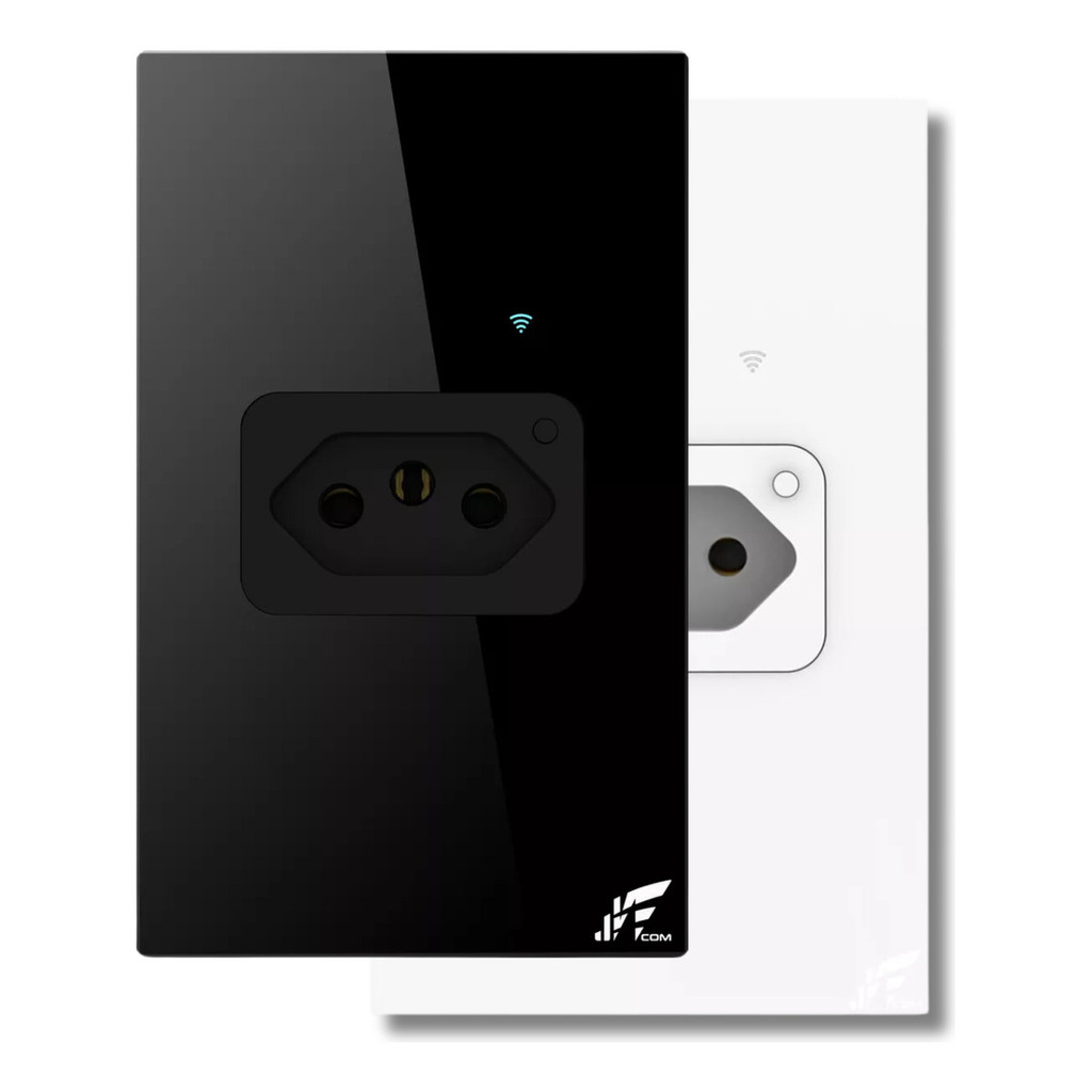 Tomada WiFi Inteligente de Embutir 20A Preto/Branco – Controle e Economia na Palma da Sua Mão! - Uzy Shop