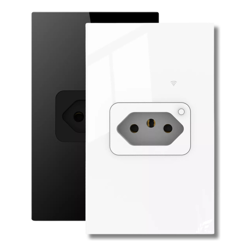 Tomada WiFi Inteligente de Embutir 20A Preto/Branco – Controle e Economia na Palma da Sua Mão! - Uzy Shop