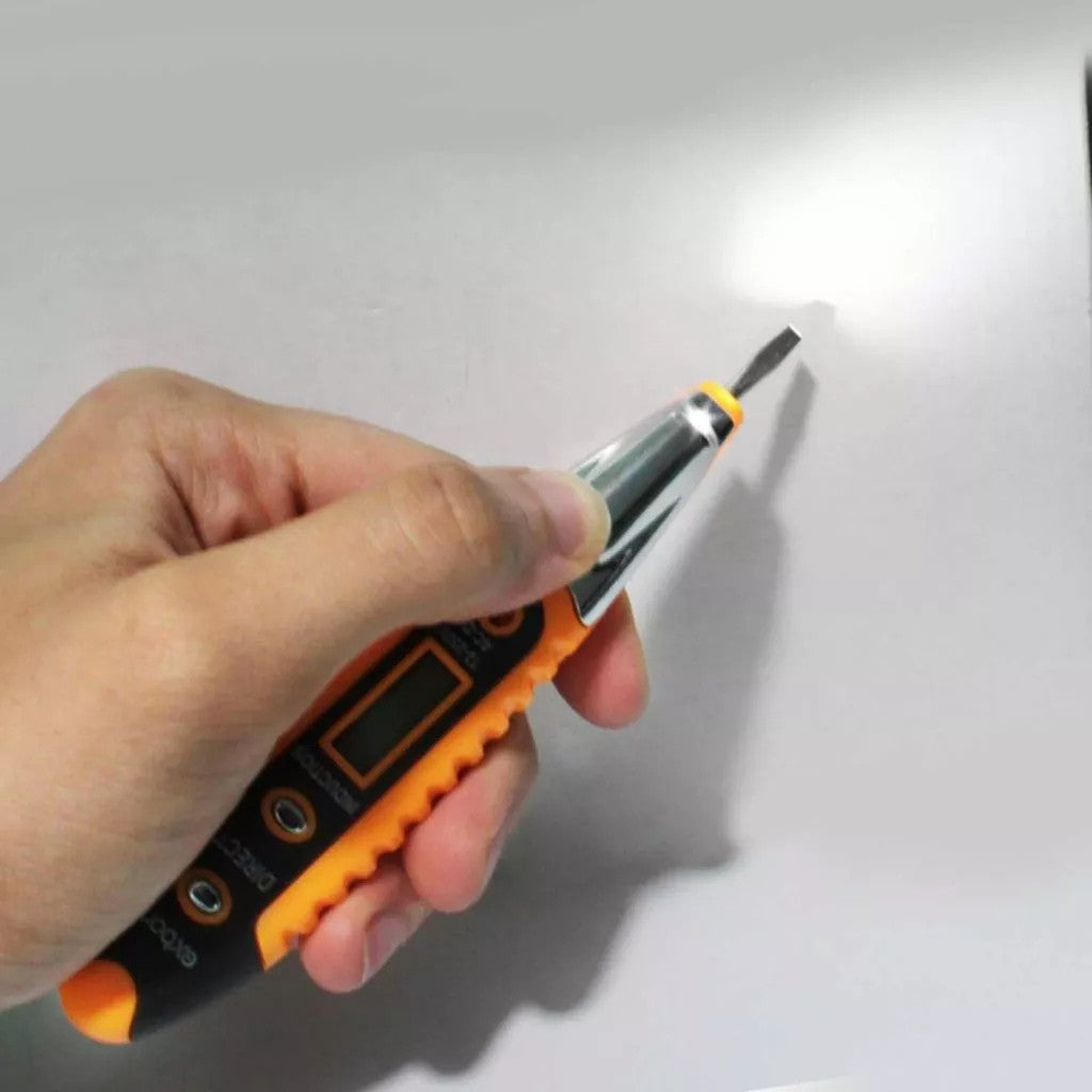 Chave Digital Detector Tensão 12-250V AC/DC Caneta detector de voltagem e corrente elétrica digital