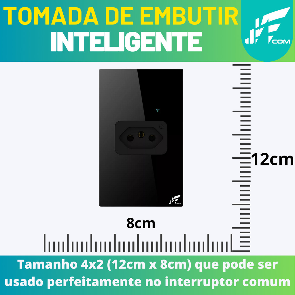 Tomada WiFi Inteligente de Embutir 20A Preto/Branco – Controle e Economia na Palma da Sua Mão! - Uzy Shop