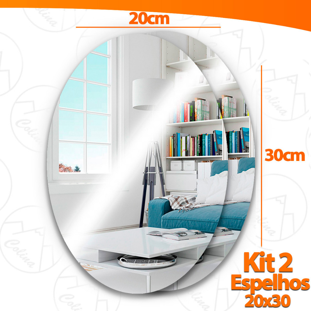 Espelhos Adesivos Acrílico Oval e Retangular Diversos Tamanhos – Decoração Moderna e Versátil! - Uzy Shop