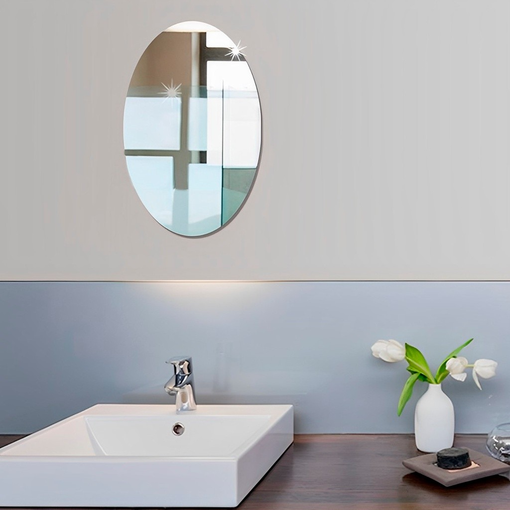 Espelhos Adesivos Acrílico Oval e Retangular Diversos Tamanhos – Decoração Moderna e Versátil! - Uzy Shop