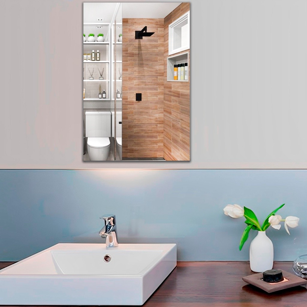 Espelhos Adesivos Acrílico Oval e Retangular Diversos Tamanhos – Decoração Moderna e Versátil! - Uzy Shop