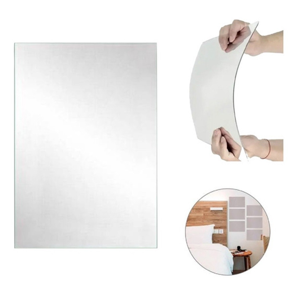 Espelhos Adesivos Acrílico Oval e Retangular Diversos Tamanhos – Decoração Moderna e Versátil! - Uzy Shop