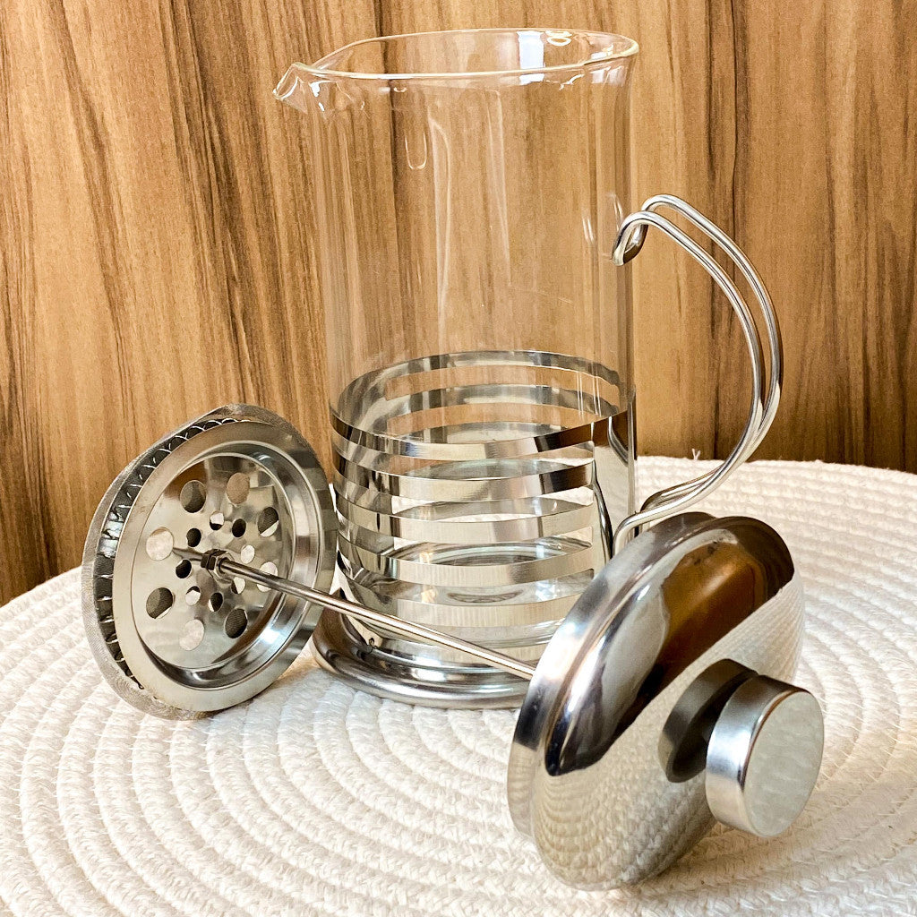 Cafeteira Prensa Francesa Cremeira em Vidro e Inox - Capacidade de 350ml, 600ml, 800ml e 1000ml para Café e Chá - Uzy Shop