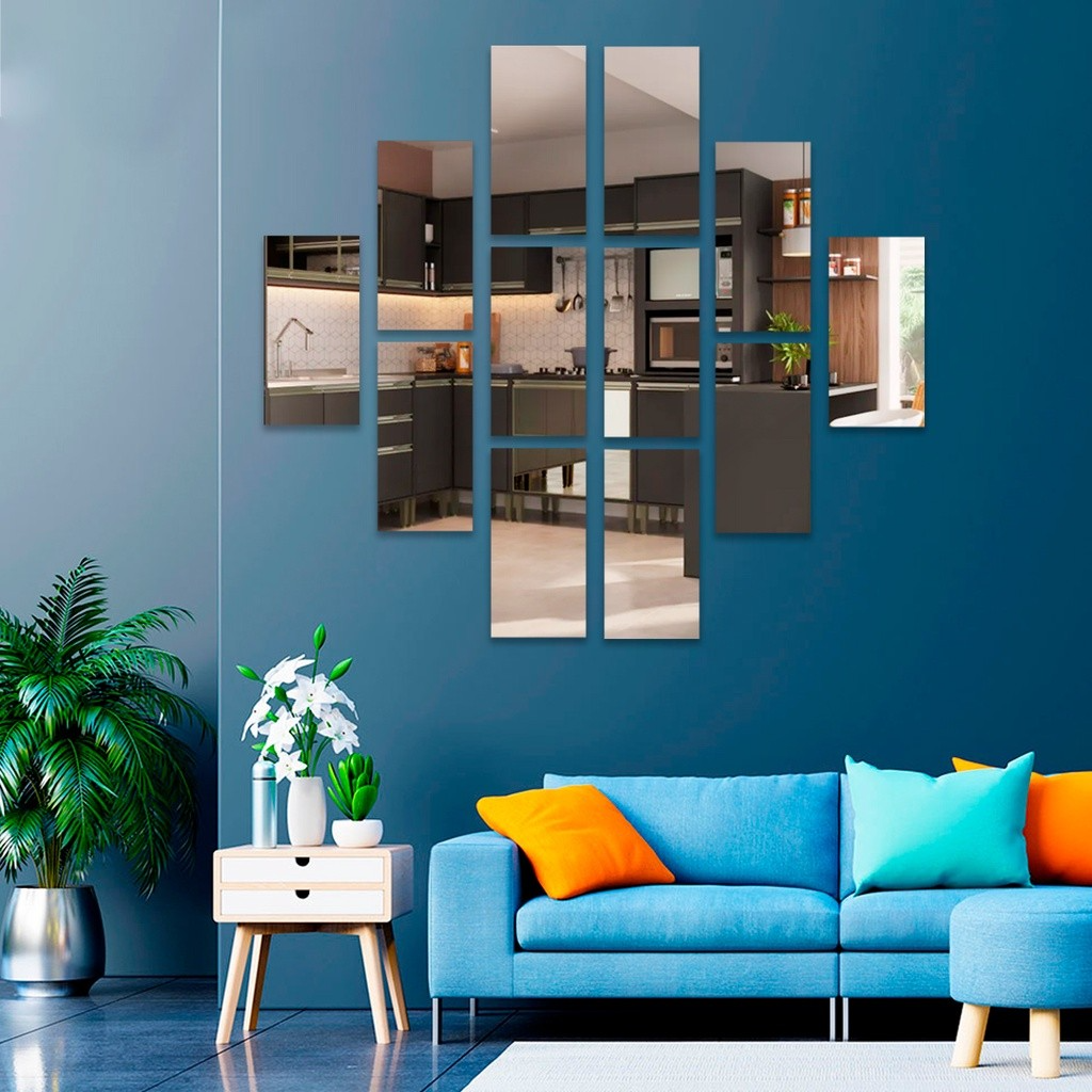 Espelhos Adesivos Acrílico Oval e Retangular Diversos Tamanhos – Decoração Moderna e Versátil! - Uzy Shop