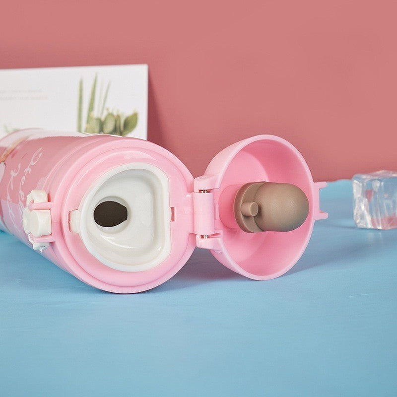 Garrafa de Unicórnio 500ml em Aço Inox 304 à Prova de Vazamento com Tampa Segura para Academia e Passeios