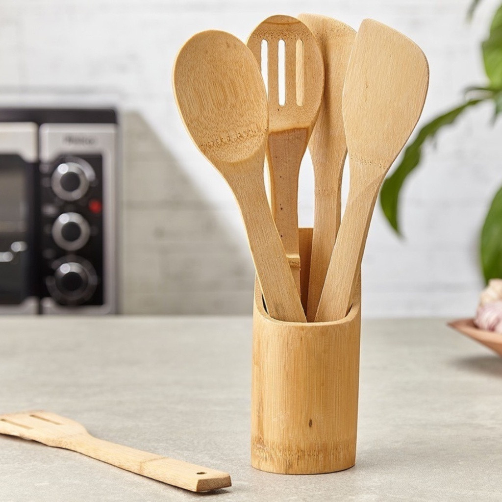 Frigideira Antiaderente com 3 Compartimentos + Kit de 5 Utensílios de Bambu - Uzy Shop