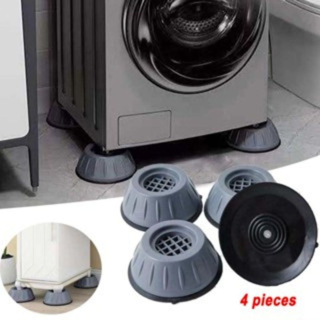 Kit 4 Pés Anti Vibração para Lava e Seca, Geladeira, Fogão e Máquina de Lavar com Ventosas