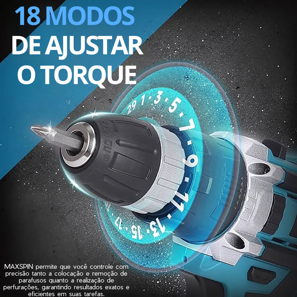 Furadeira e Parafusadeira MaxSpin 48V com Maleta e Acessório