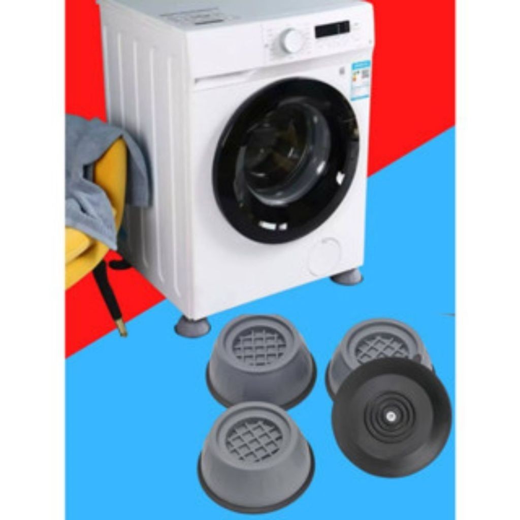 Kit 4 Pés Anti Vibração para Lava e Seca, Geladeira, Fogão e Máquina de Lavar com Ventosas