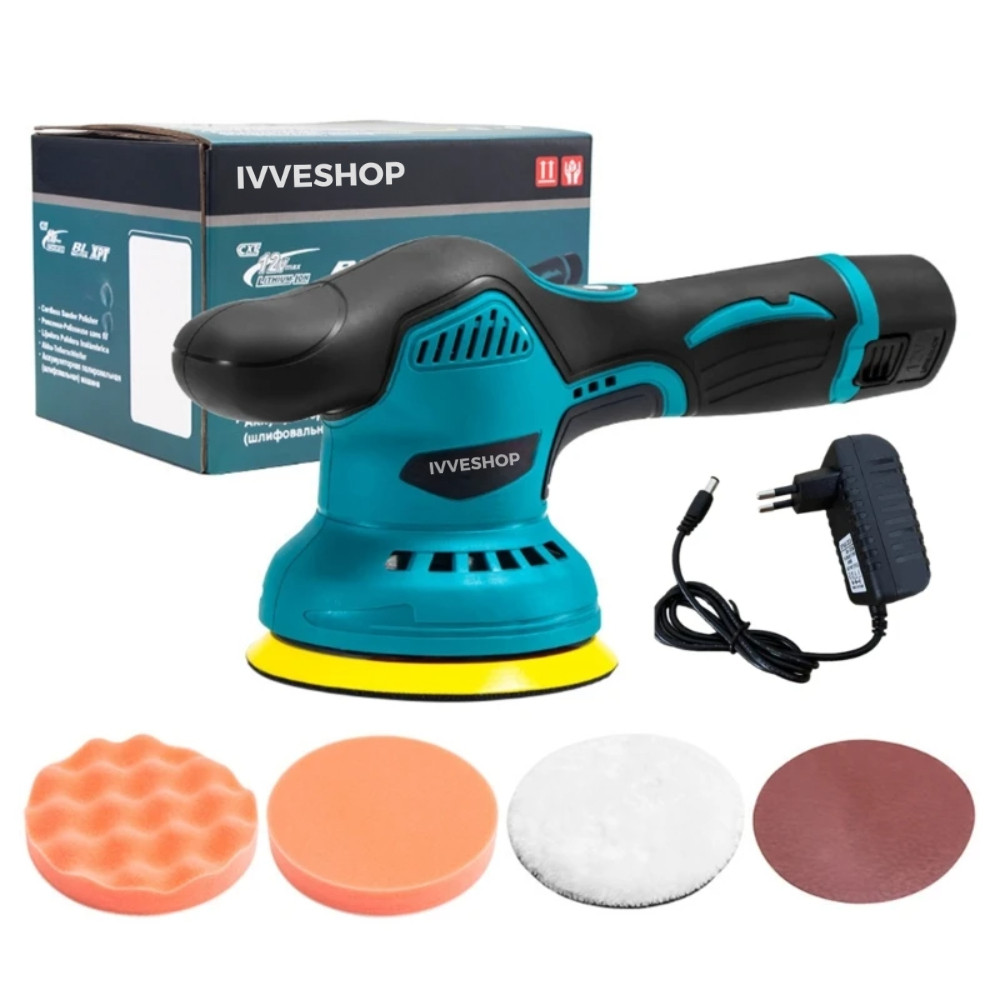 Lixadeira Polidora Portátil Sem Fio Polimax Pro 12V Bateria Extra – Polimento Profissional em Suas Mãos! - Uzy Shop