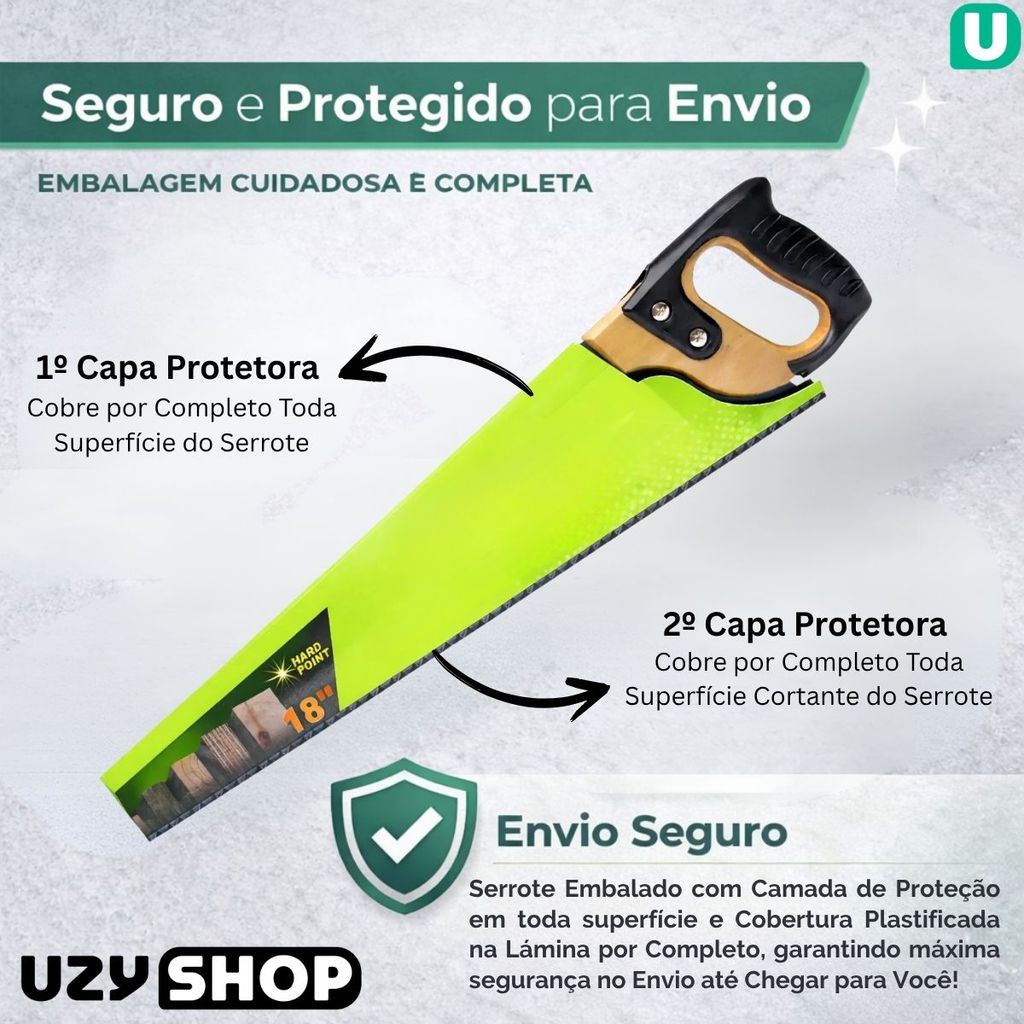 Serrote Profissional 18 Polegadads 450mm Corte Rápido Madeira PVC Gesso
