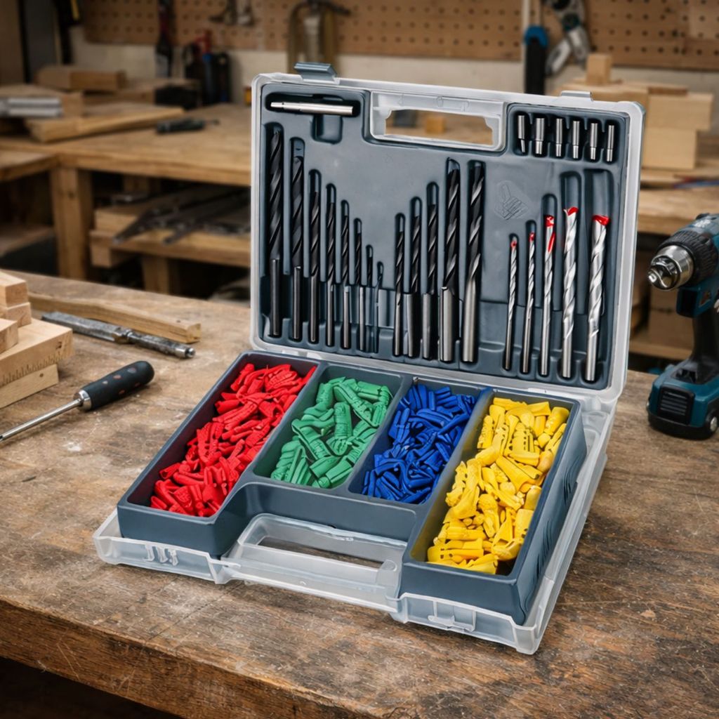 Jogo 300 Peças Brocas Bits Titanium Buchas Perfuração Profissional Durabilidade para Perfuração