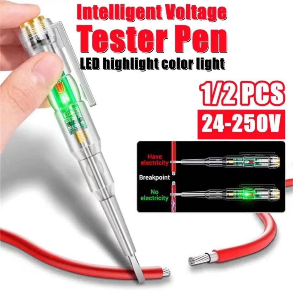 Caneta Detectora Tensão Luz LED Digital 2 em 1 Chave Fenda Testador Seguro Para Eletricistas