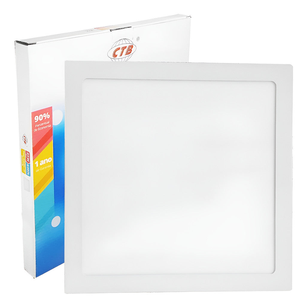 Painel De Led 48w Branco Frio Embutir Quadrado 62x62 Moldura Alumínio Iluminação Profissional