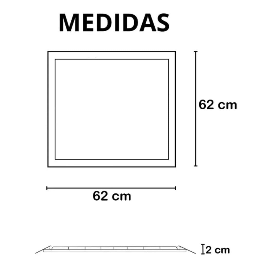 Painel De Led 48w Branco Frio Embutir Quadrado 62x62 Moldura Alumínio Iluminação Profissional