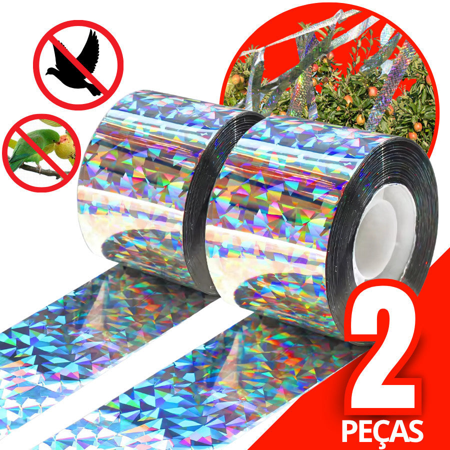 Fita Espanta Pombos Aves 45m Refletiva Sonora Proteção Jardim Telhado Humanitária Sem Danos - Uzy Shop