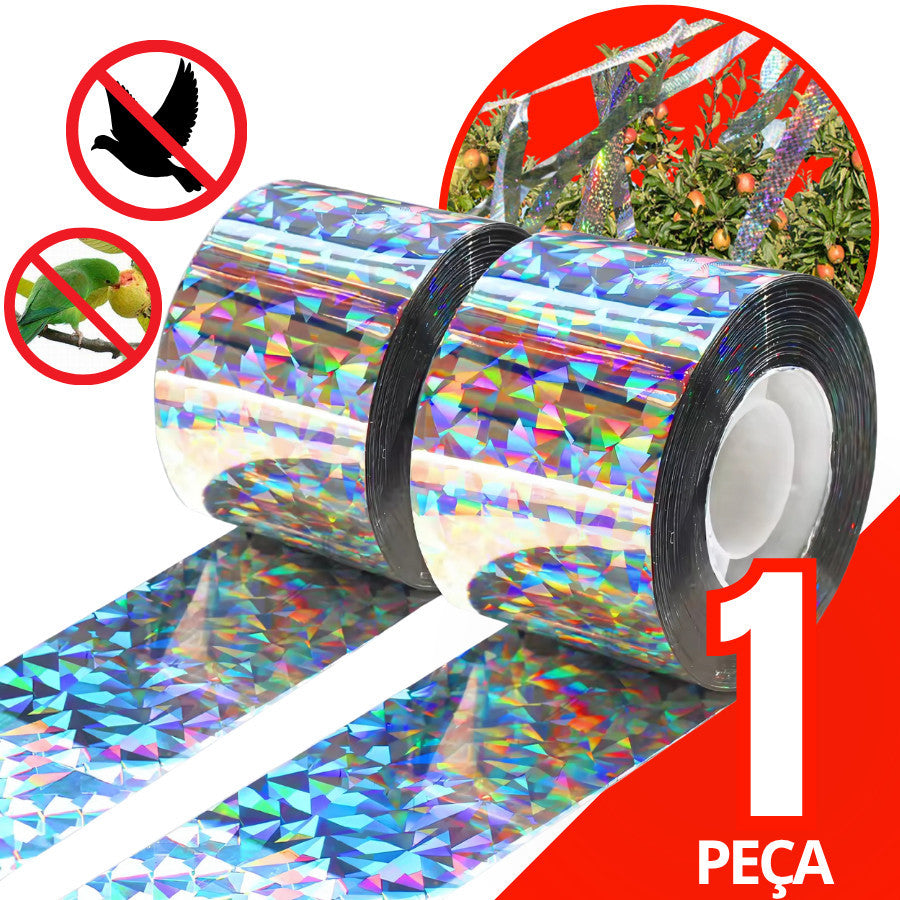 Fita Espanta Pombos Aves 45m Refletiva Sonora Proteção Jardim Telhado Humanitária Sem Danos - Uzy Shop