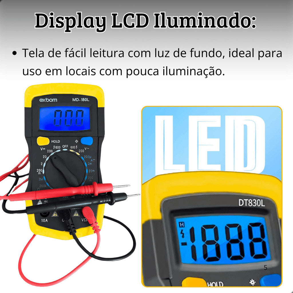 Kit Detecção Teste Medição Elétrica 4 Ferramentas Profissionais Multímetro Voltímetro Completo