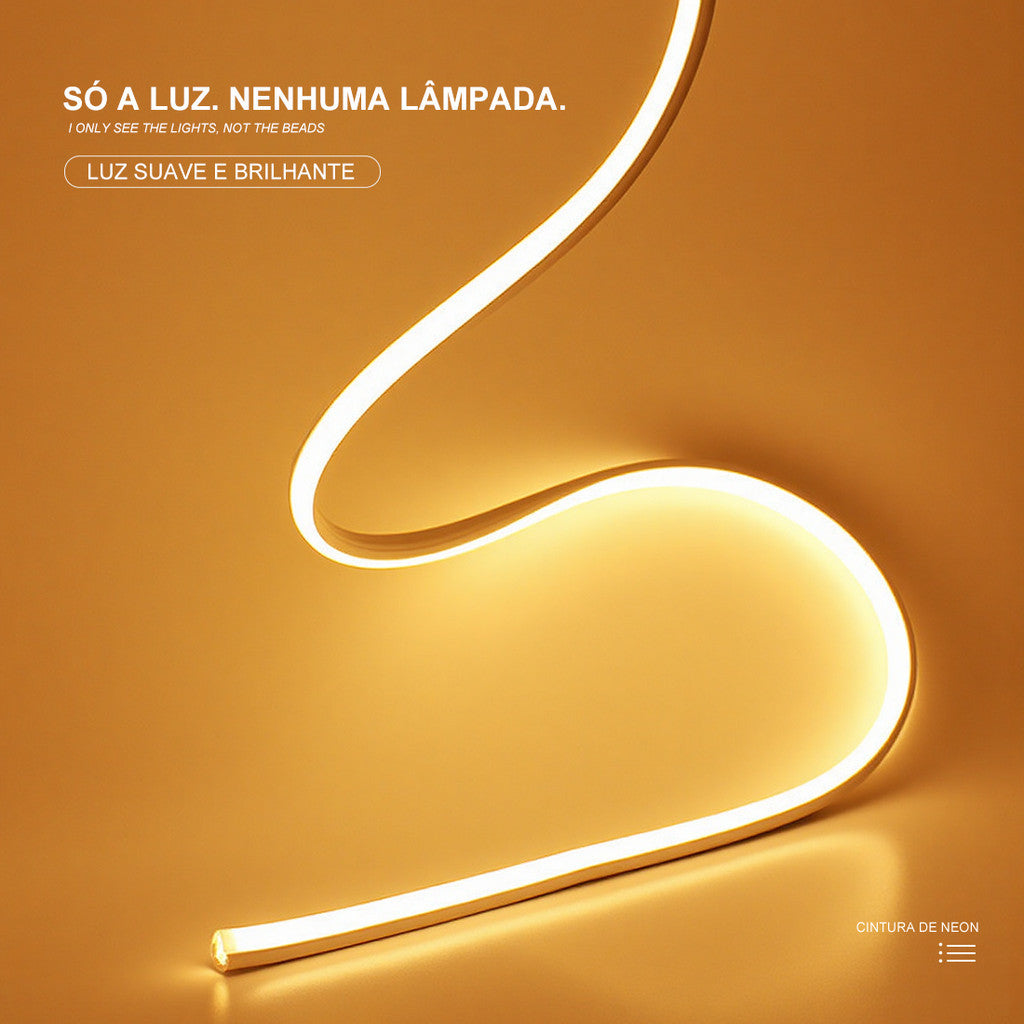 Fita de Led Mangueira Neon 5 Metros 22W Alto Brilho Flexivel 12V Siliconada IP65 Sem Fonte