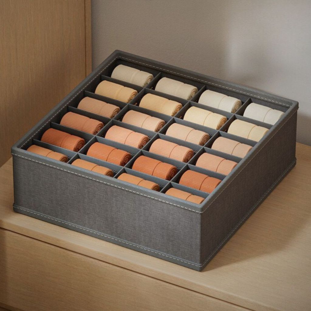 Organizador Gaveta 24 Nichos Colmeia Dobrável Armazenamento Roupa Lingerie Sutiã Cueca e Acessórios