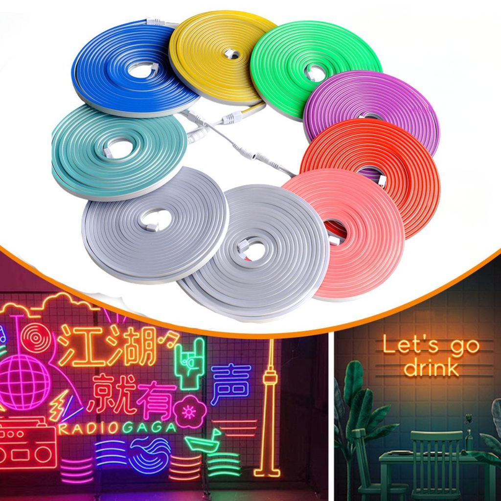 Fita de Led Mangueira Neon 5 Metros 22W Alto Brilho Flexivel 12V Siliconada IP65 Sem Fonte