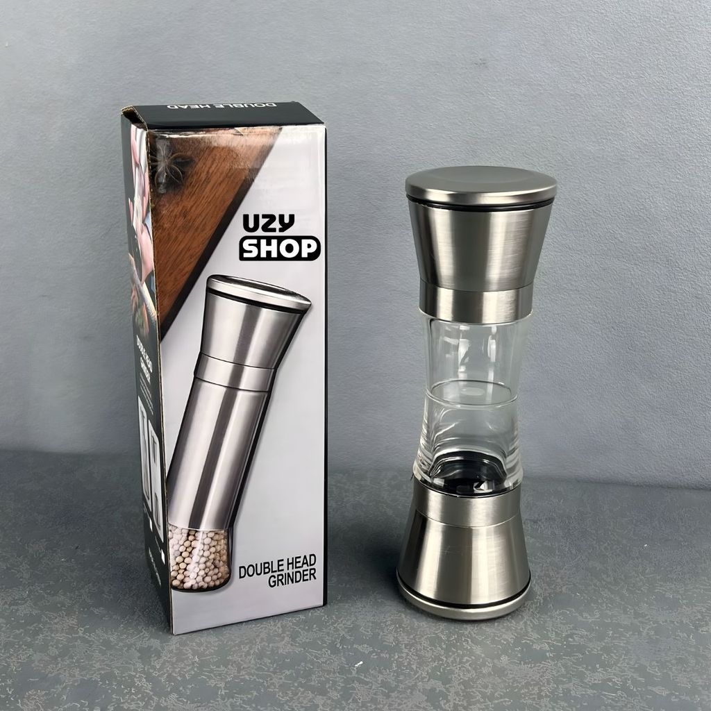 Moedor de Sal e Pimenta 2 em 1 – Aço Inox 304 com Mós Cerâmicas Ajustáveis