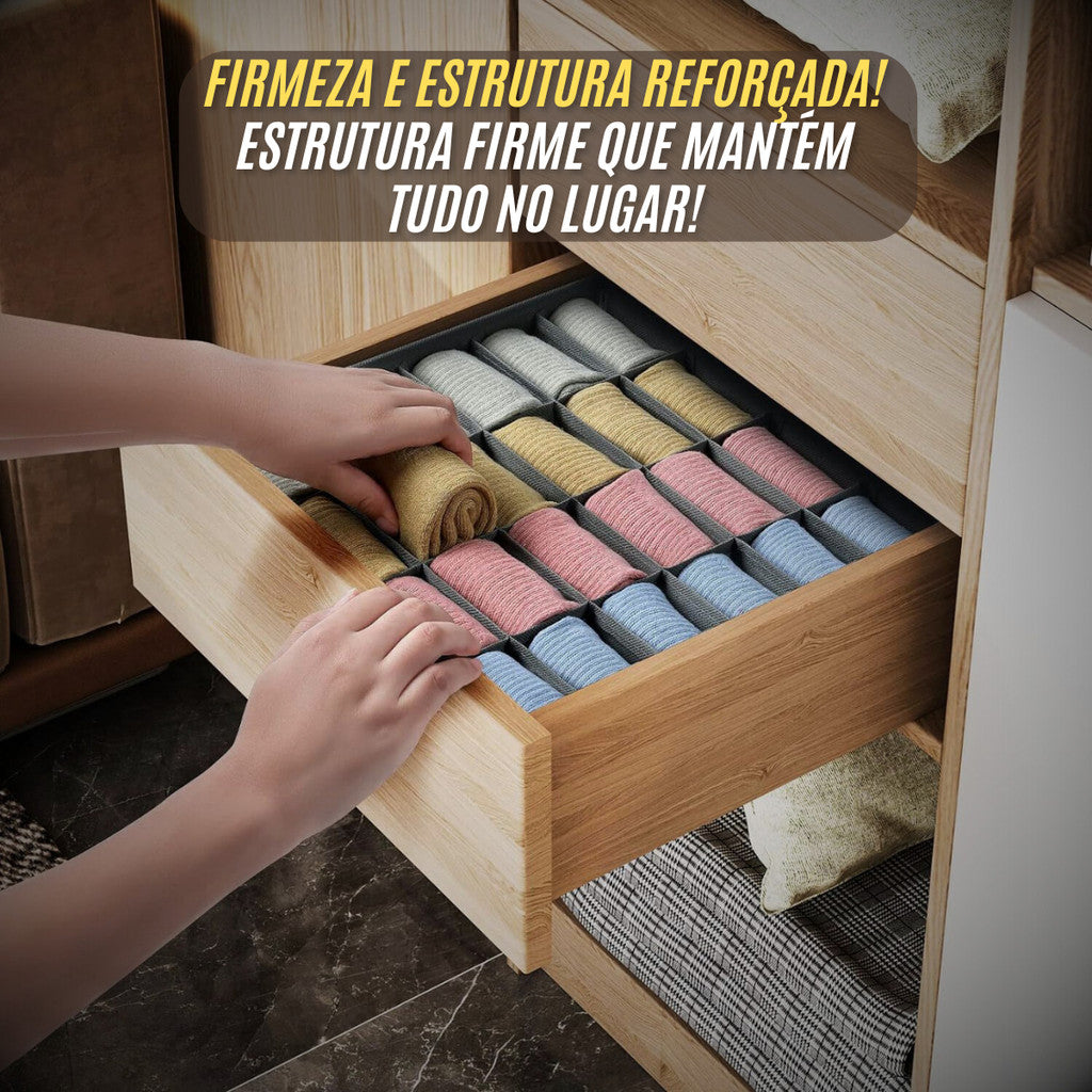 Organizador Gaveta 24 Nichos Colmeia Dobrável Armazenamento Roupa Lingerie Sutiã Cueca e Acessórios