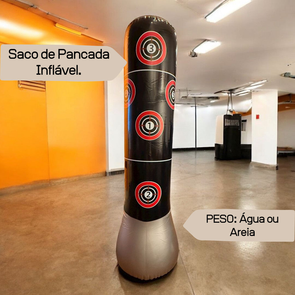 Saco de Pancadas Inflável 1,50m – PVC Reforçado com Alvos Numerados