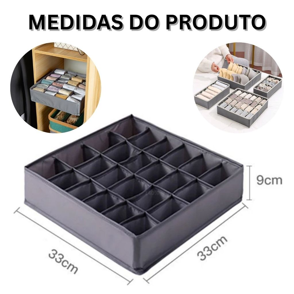 Organizador Gaveta 24 Nichos Colmeia Dobrável Armazenamento Roupa Lingerie Sutiã Cueca e Acessórios