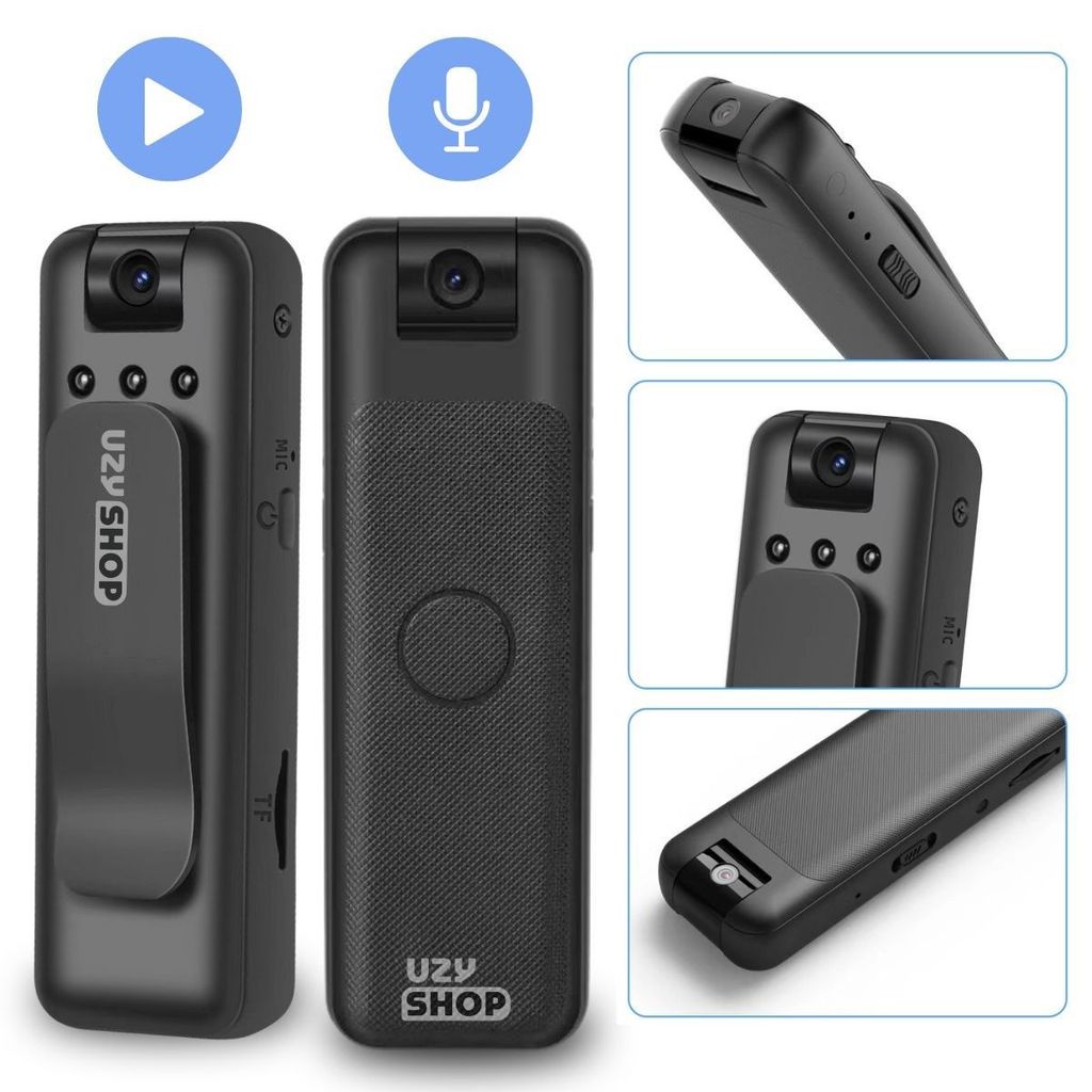 Câmera Espiã Portátil HD 1080P Visão Noturna 24/7 WIFI Tempo Real 180° Rotativa Esportes Ação