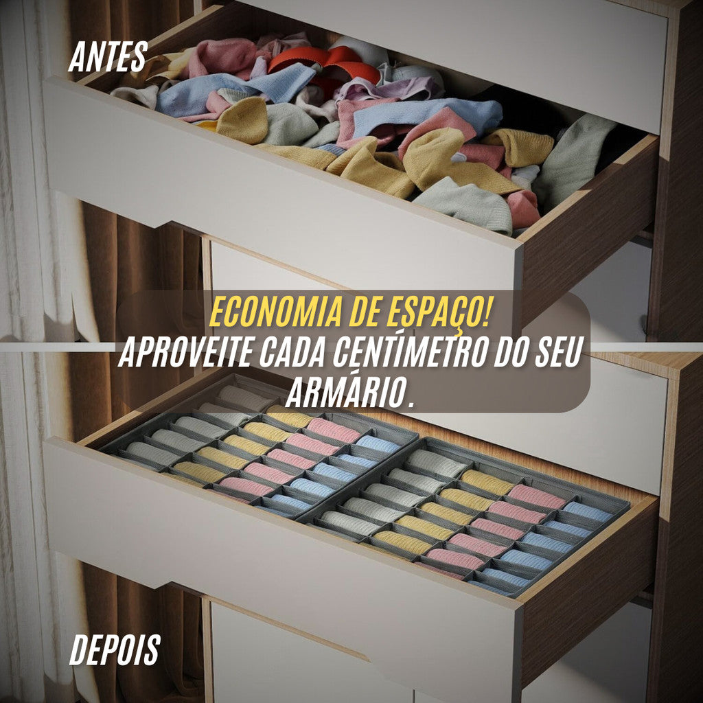 Organizador Gaveta 24 Nichos Colmeia Dobrável Armazenamento Roupa Lingerie Sutiã Cueca e Acessórios