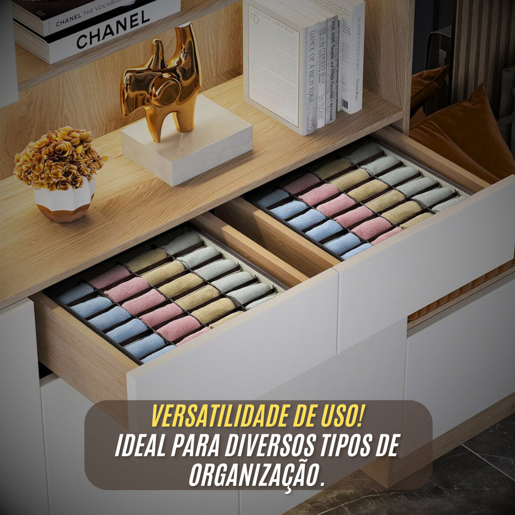 Organizador Gaveta 24 Nichos Colmeia Dobrável Armazenamento Roupa Lingerie Sutiã Cueca e Acessórios