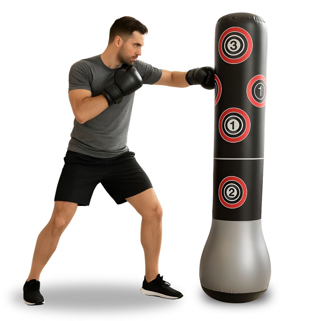 Saco de Pancadas Inflável 1,50m – PVC Reforçado com Alvos Numerados