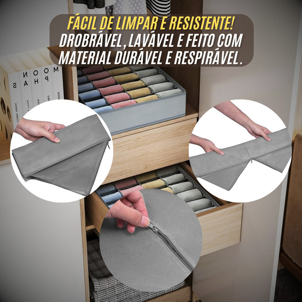 Organizador Gaveta 24 Nichos Colmeia Dobrável Armazenamento Roupa Lingerie Sutiã Cueca e Acessórios