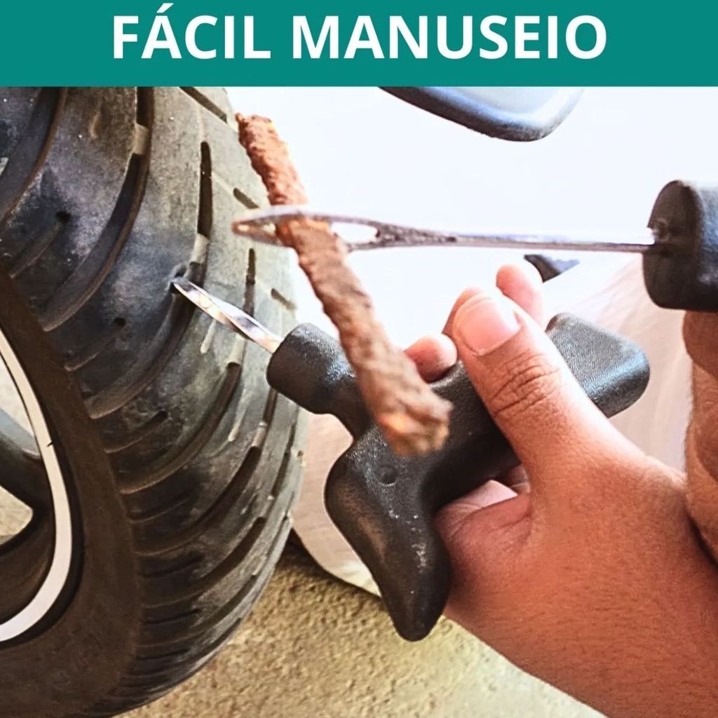 Kit Reparos Pneu 13 Peças Escariador Aplicador Recartilhado Hastes