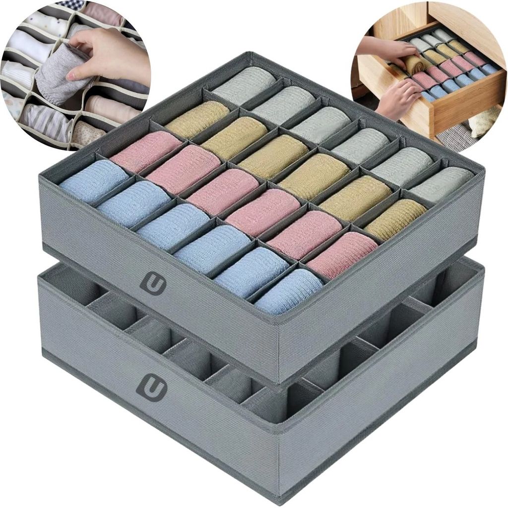 Organizador Gaveta 24 Nichos Colmeia Dobrável Armazenamento Roupa Lingerie Sutiã Cueca e Acessórios