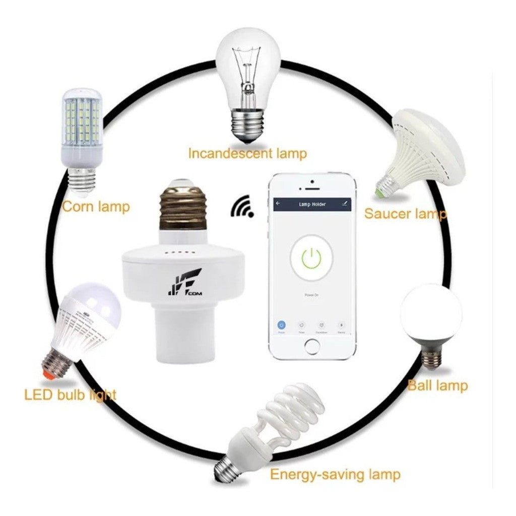 Soquete WiFi Inteligente E27 Bivolt Compatível com Alexa e Google Home Controle App Automação Residencial Casa Conectada